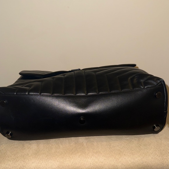 Yves Saint Laurent Black Chevron Shoulder Bag - Picture 6 of 15